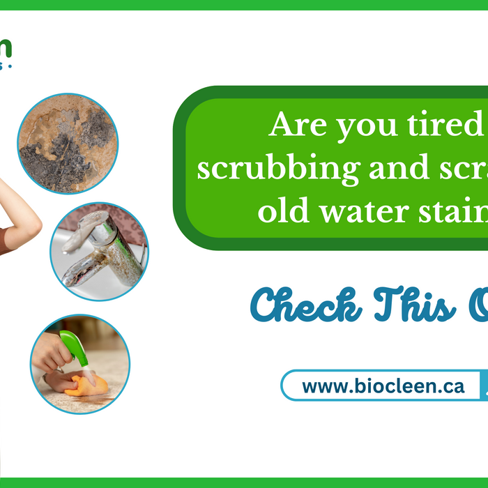 Struggling with scrubbing and scraping old water stains?  Check this out!